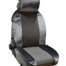 Накидка на сиденье: экокожа (перфо) + искусственный мех (серая)