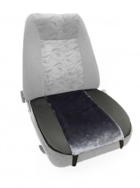 Накидка на сиденье нижняя часть: мех + экокожа (серый+ черный)
