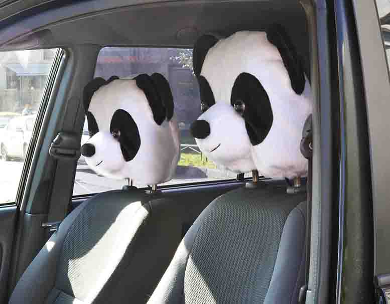 Чехлы на подголовник панда - подарок девушке за рулем
