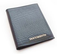 Кожаная обложка под права и авто документы (+ паспорт) глянцевая отделка