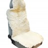 Накидка на сиденье из не стриженной шкуры барана  с крепежом, цвет натуральный белый