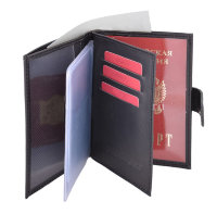 Кожанная обложка для документов + карты + паспорт+ отдел для денег