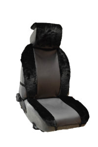 Накидка на сиденье: экокожа бока (черная) + центр искусственный мех (черная)