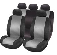 Велюровые авточехлы на весь салон "Auto-Premium Corvet" черно-серые