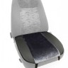 Накидка на сиденье нижняя часть: мех + экокожа (серый+ черный)